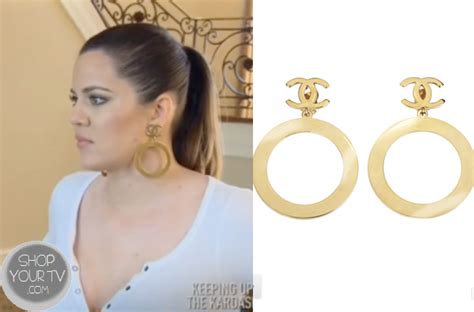 khloe kardashian chanel hoop earrings|Hoop earrings .